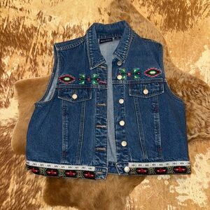 Vintage southwestern denim vest